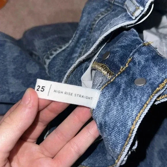 Pacsun Eco Flower Printed High Rise Straight Semi Wide Leg Jeans - Picture 8 of 8